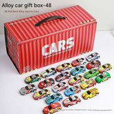 48pcs Pull Back Cars Sets Container