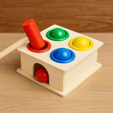Wooden Hammer Ball Knock Pounding Bench with Box Case