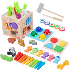 8 in 1 Multi activity Busy Box - Wooden