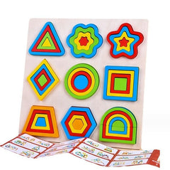 9 in 1 Wooden Puzzle Learning Manipulative Puzzle for Toddlers