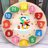 Wooden Color Sorting Clock Colorful Montessori Toy Wood Clock for Kids