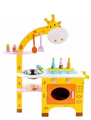 Wooden Pretend Play Giraffe Kitchen Hearth Play Set