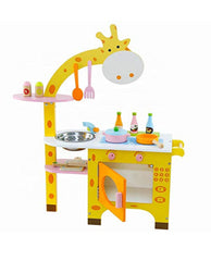 Wooden Pretend Play Giraffe Kitchen Hearth Play Set