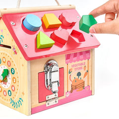 Wood Busy Activity Montessori House Toy for Kids Ages 1 2 3 Years Old Baby Toys for Baby Developmental Baby Toys
