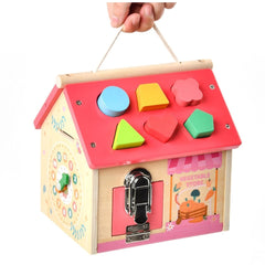 Wood Busy Activity Montessori House Toy for Kids Ages 1 2 3 Years Old Baby Toys for Baby Developmental Baby Toys