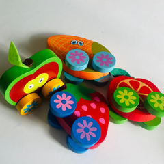 Wooden Fruits vehicles 2 PCS