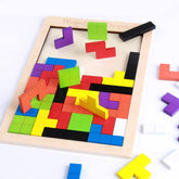 40 Pcs Wooden Russian Blocks intelligent puzzle