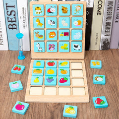 Wooden Instant Memory Card Game Early Learning Activity Game Ages 3 and Up