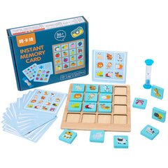 Wooden Instant Memory Card Game Early Learning Activity Game Ages 3 and Up