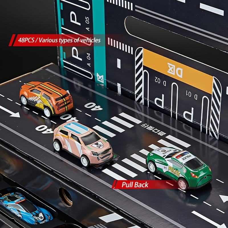 48pcs Pull Back Cars Sets Container