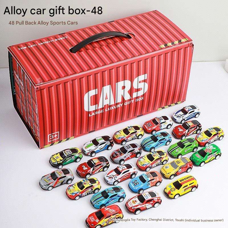 48pcs Pull Back Cars Sets Container