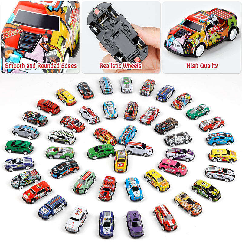 48pcs Pull Back Cars Sets Container