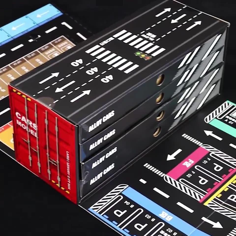 48pcs Pull Back Cars Sets Container