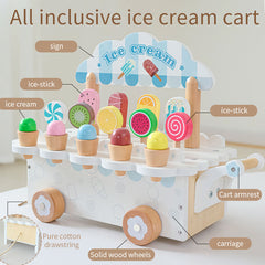 Wooden All in one Ice Cream Cart | Montessori Toy | Activity Game for Kids | Icecream Toy for Kids | Early Educational Toy