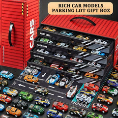 48pcs Pull Back Cars Sets Container