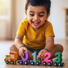 Wooden Number Train Toys for Kids, Number Learning Educational Toys