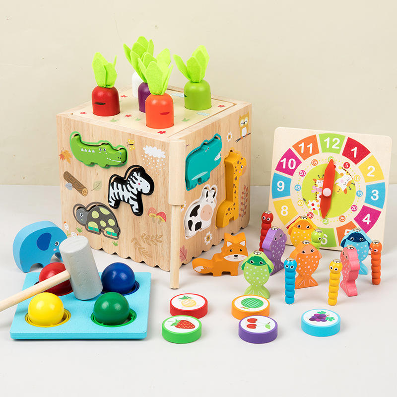 8 in 1 Multi activity Busy Box - Wooden