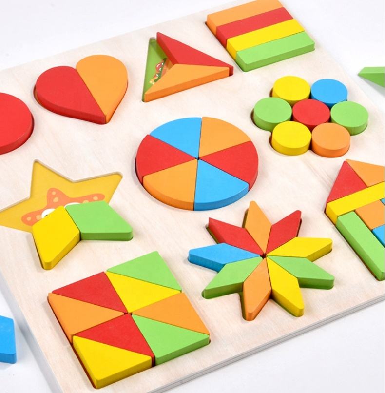 9 in 1 Wooden Puzzle Learning Manipulative Puzzle for Toddlers