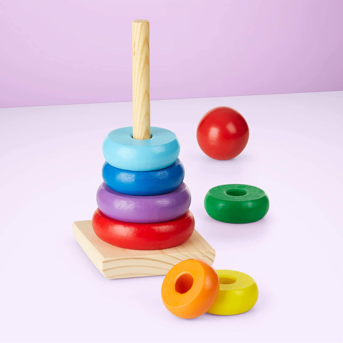 Wooden Rainbow Stacking Rings