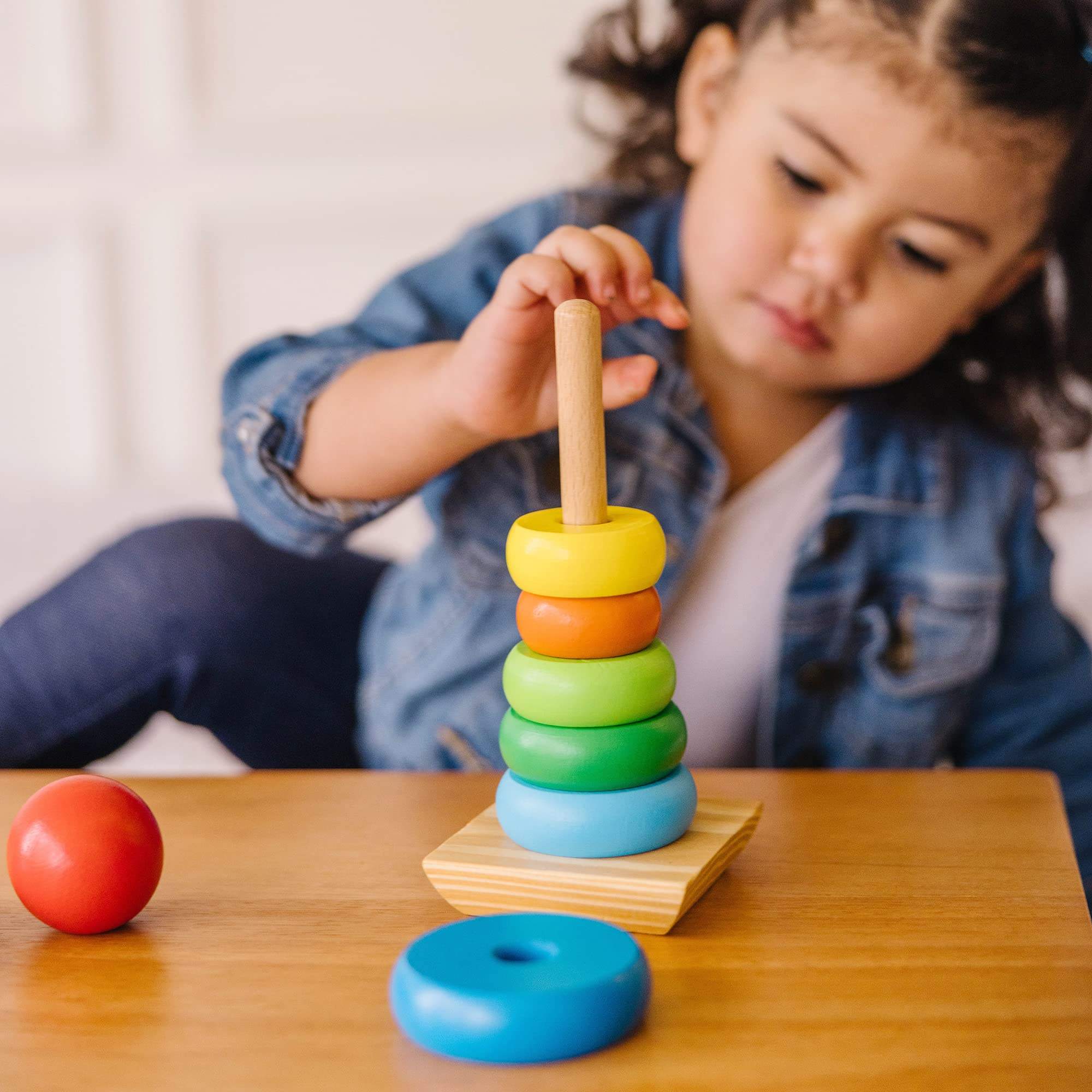 Wooden Rainbow Stacking Rings