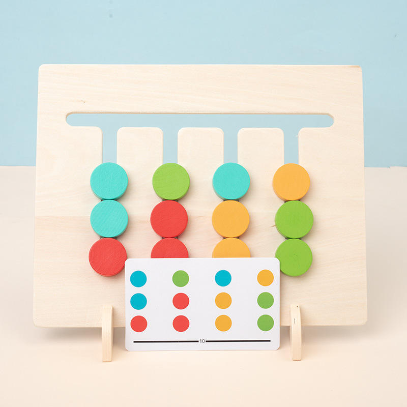 Wooden Four Color Matching Game, Learning and Educational Toys for Kids Age 2-6