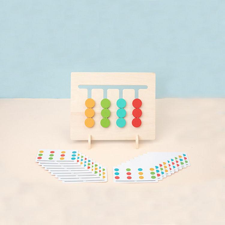 Wooden Four Color Matching Game, Learning and Educational Toys for Kids Age 2-6