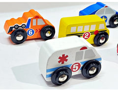 Wooden Mini Car Set 6 Pieces Eco-Friendly Kids Toys Montessori Toy Cars Wooden