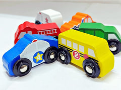 Wooden Mini Car Set 6 Pieces Eco-Friendly Kids Toys Montessori Toy Cars Wooden