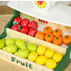 Wooden Mini Fruit Stall Toy Set for Pretend Role Play