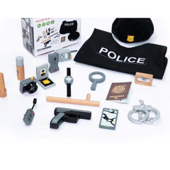 Police Playset for Kids with Vest, Handcuffs, Baton, Badge & Accessories Role Play Costume Kit Fun Pretend & Imaginative Play Educational Toy for Boys & Girls