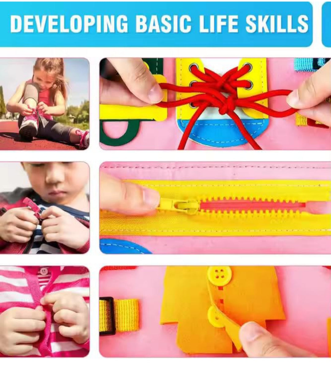 Busy Board Toy to Develop Basic Skills, Educational Sensory Busy Book for Toddlers