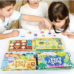 Montessori Busy Book, Preschool Busy Book for Toddlers Kids / Children 16 Activities Quiet Book Alphabets, Numbers, Shapes Learning