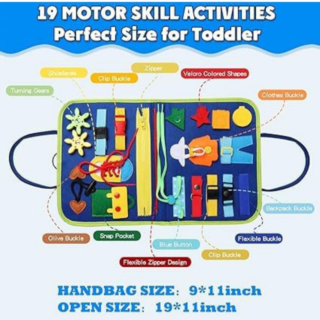 Busy Board Toy to Develop Basic Skills, Educational Sensory Busy Book for Toddlers
