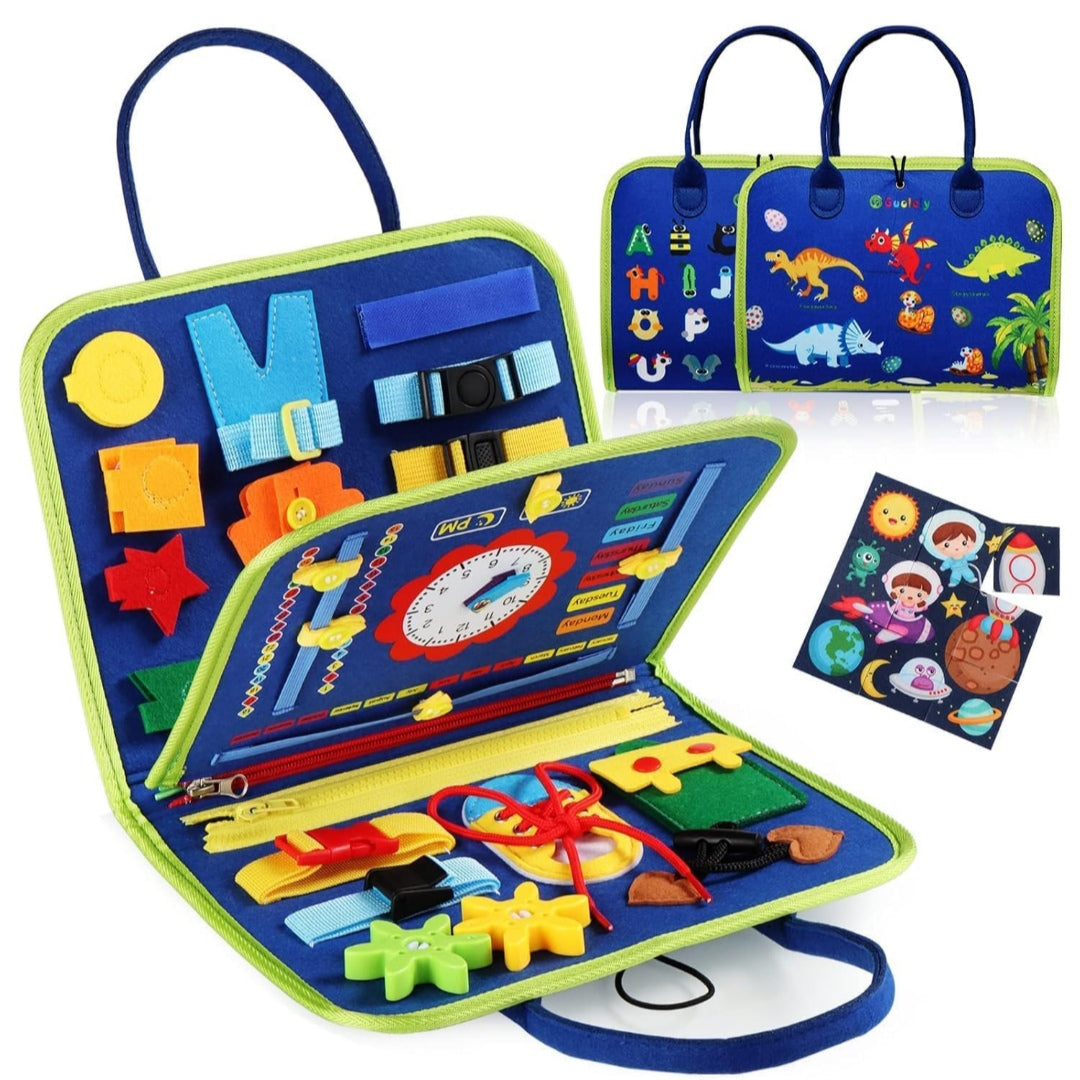 Busy Board Toy to Develop Basic Skills, Educational Sensory Busy Book for Toddlers