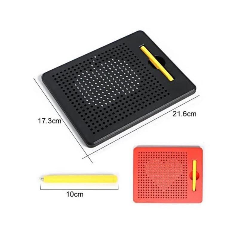 Magnetic Drawing Pad with Stylus Pen & 10 Pattern Card Magnet for Kids - Metal Bals Erasable Doodle Writing Board