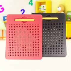 Magnetic Drawing Pad with Stylus Pen & 10 Pattern Card Magnet for Kids - Metal Bals Erasable Doodle Writing Board