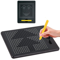 Magnetic Drawing Pad with Stylus Pen & 10 Pattern Card Magnet for Kids - Metal Bals Erasable Doodle Writing Board