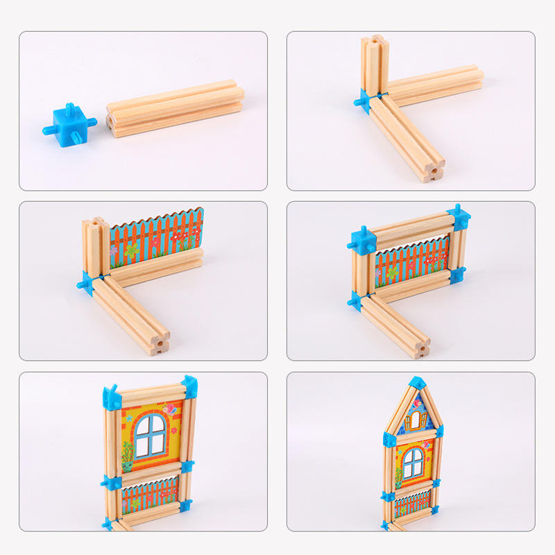 Master of Architecture Building Blocks Toy â??Wooden Castle Doll House Set with Figures,Car, Creative Construction Playset for Imaginative Kids, Developing Motor Skills and Creativity