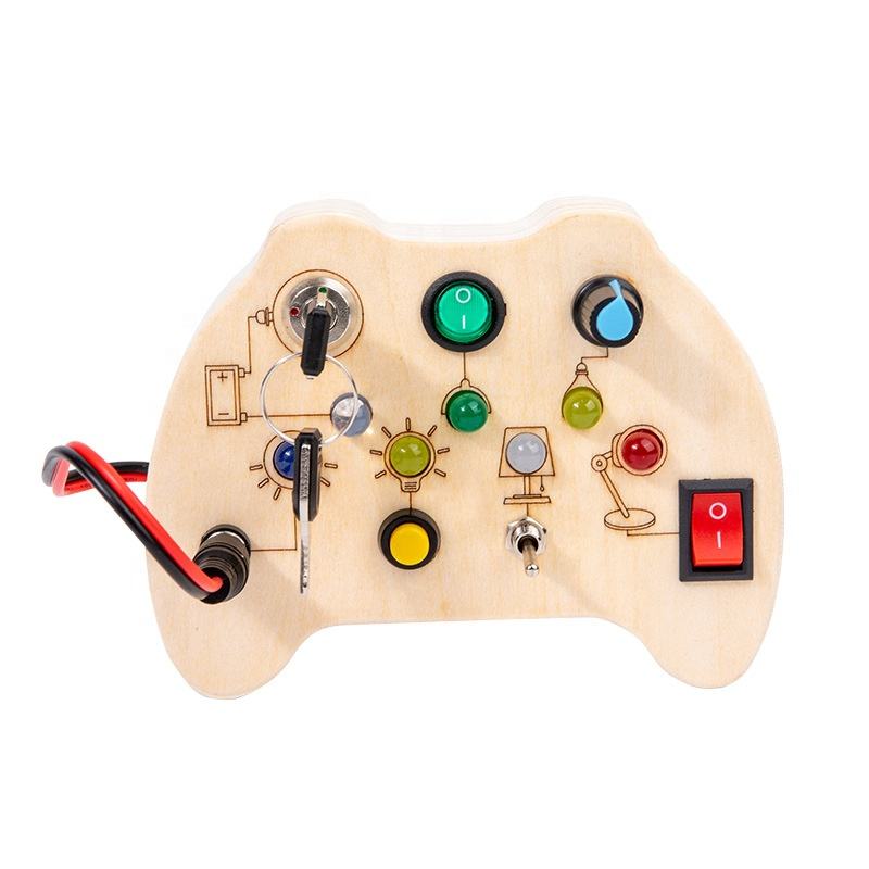 Montessori Busy Board with LED Light, Sensory Activity Toy for Toddlers