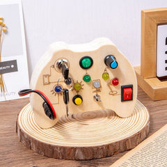 Montessori Busy Board with LED Light, Sensory Activity Toy for Toddlers