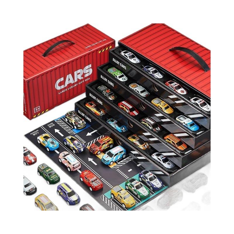 48pcs Pull Back Cars Sets Container