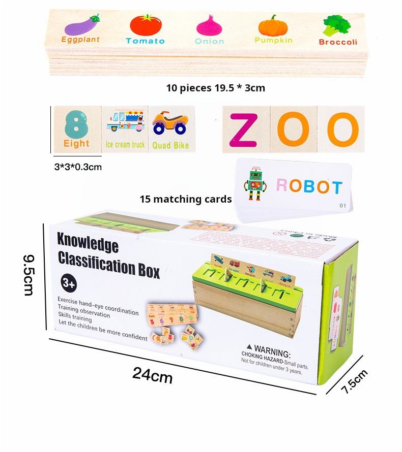 Knowledge Classification Box Educational Sorting Toy for Kids Ages 3 Develops Hand-Eye Coordination, Cognitive Skills & Logical Thinking Durable & Safe Learning Activity