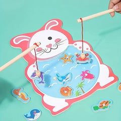 Wooden Board Fishing Game Set - Fun and Educational Toy for Kids- Pack of 1