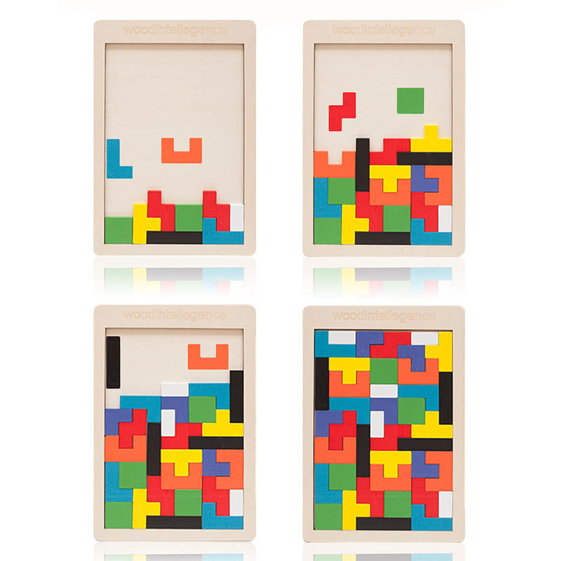 40 Pcs Wooden Russian Blocks intelligent puzzle