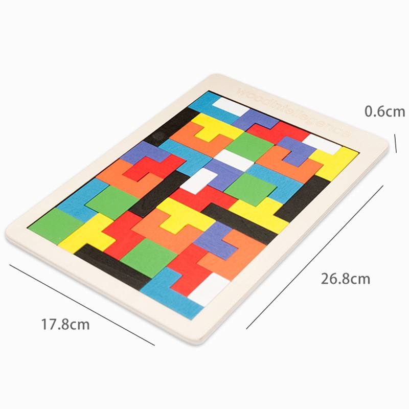 40 Pcs Wooden Russian Blocks intelligent puzzle