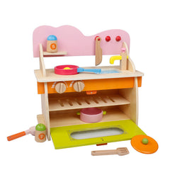 Play Kitchen Set Gifts Wooden Ornament Realistic Sturdy Kitchen Set for Kids Toys & Hobbies Educational Other Educational Toys