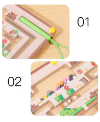 Wooden Magnetic Maze Puzzle Board for Kids