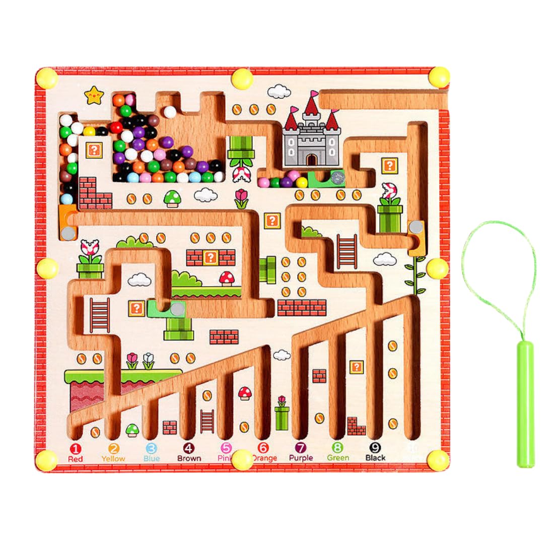 Wooden Magnetic Maze Puzzle Board for Kids