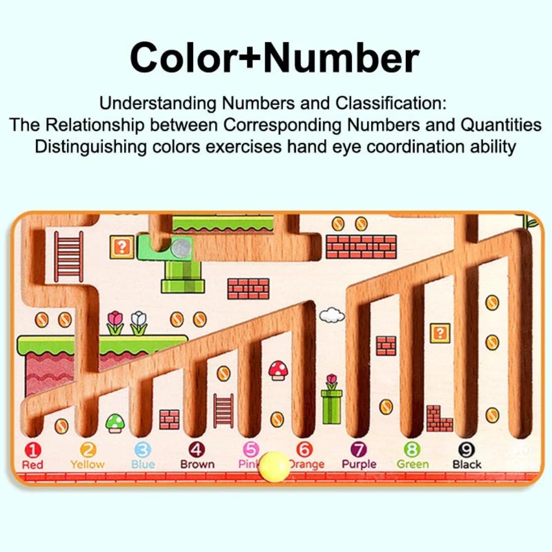 Wooden Magnetic Maze Puzzle Board for Kids