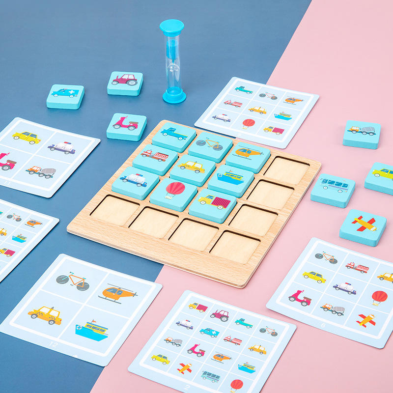 Wooden Instant Memory Card Game Early Learning Activity Game Ages 3 and Up